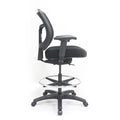 Eurotech Seating Apollo Ergonomic Office Drafting Stool with TEMPUR® Cushioned Seat, Mesh Back, and Foot Ring, Swivel Executive Task Office Chair