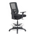 Eurotech Seating Apollo II Extended Height Ergonomic Office Drafting Stool with TEMPUR® Cushioned Seat, Mesh Back, and Foot Ring, Swivel Executive Task Office Chair