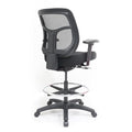 Eurotech Seating Apollo Ergonomic Office Drafting Stool with TEMPUR® Cushioned Seat, Mesh Back, and Foot Ring, Swivel Executive Task Office Chair