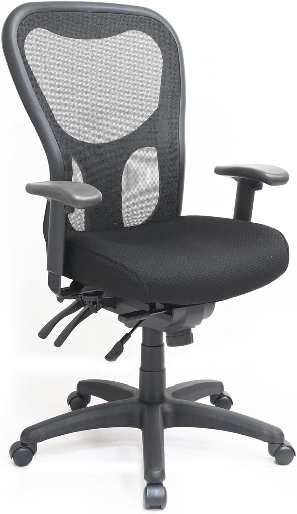 Eurotech Seating Apollo Multifunction High-Back Ergonomic Office Chair with Seat Slider, TEMPUR® Cushioned Seat, and Mesh Back, 360-Degree Swivel Executive Task Office Chair