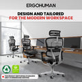 Ergohuman LEM4ERG-GEN2 High Back Leather Seat Mesh Back chair