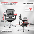 Ergohuman LEM6ERGLO-GEN2 Mid Back Leather Seat Mesh Back chair