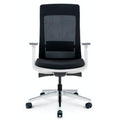 Elevate White Frame Fabric Seat/Mesh chair by Eurotech